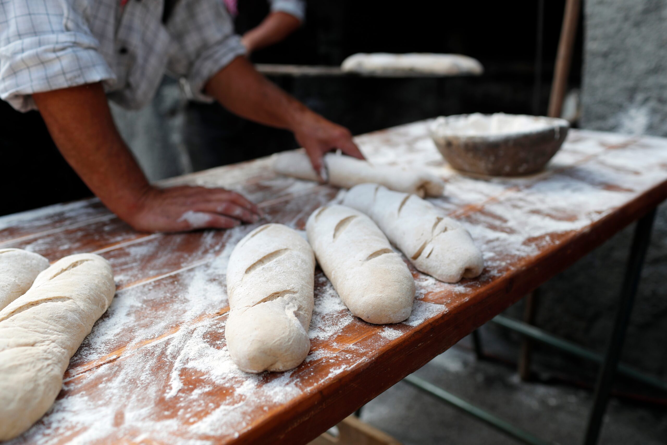 Old,Domancy,Craft,Festival.,Traditional,Bread,Making.,France. Bread Making Normandy France