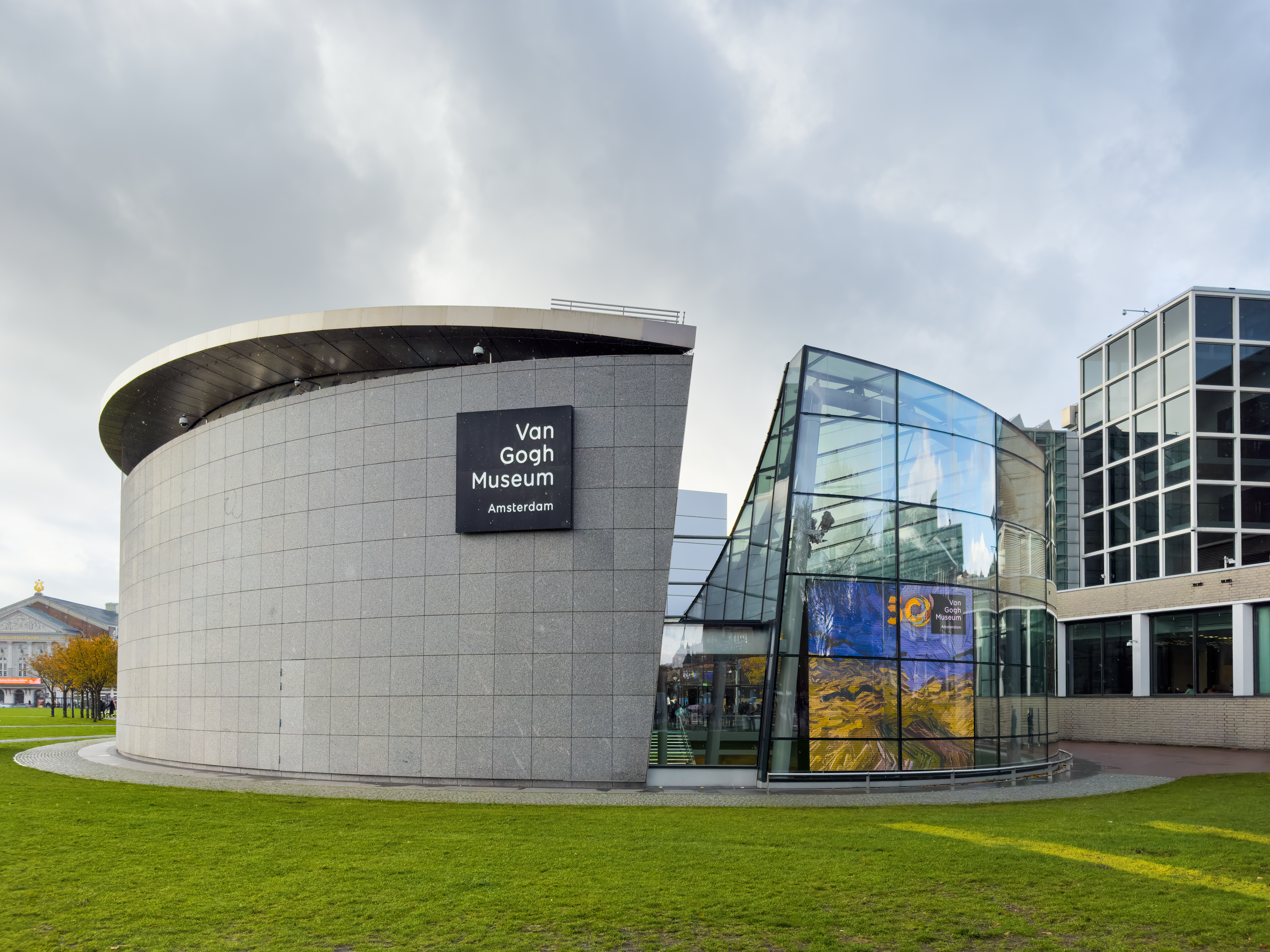 AMSTERDAM, NETHERLANDS – NOVEMBER 07, 2023: Van Gogh Museum in Amsterdam. Dutch art museum, dedicated to the works of Vincent van Gogh at the Museum Square.